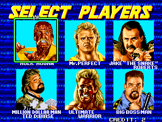 WWF WrestleFest (Arcade) screenshot: Tag Match: Player Select.