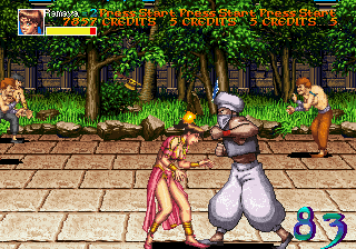 Arabian Fight (Arcade) screenshot: Palace garden