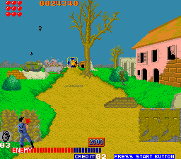 Cabal (Arcade) screenshot: Destroy enemy tank