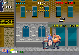 ESWAT: Cyber Police (Arcade) screenshot: Fat criminal