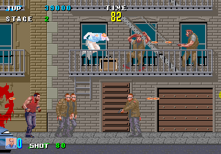 ESWAT: Cyber Police (Arcade) screenshot: Crime streets