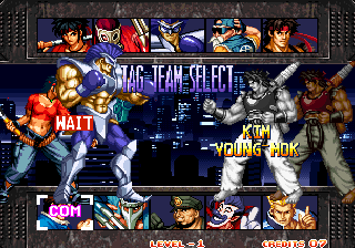 Kizuna Encounter: Super Tag Battle (Arcade) screenshot: Team select