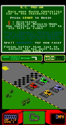 R.C. Pro-Am (Arcade) screenshot: On your marks.