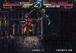 Galaxy Fight: Universal Warriors (Arcade) screenshot: Fight in rain