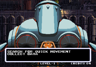 Galaxy Fight: Universal Warriors (Arcade) screenshot: Robo's scan