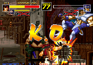 Kizuna Encounter: Super Tag Battle (Arcade) screenshot: KO!