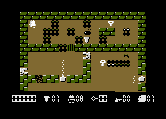 Robbo Forever (Atari 8-bit) screenshot: Level 7