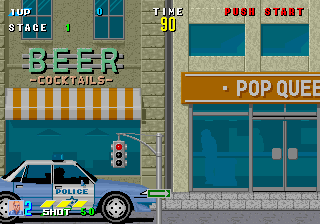 ESWAT: Cyber Police (Arcade) screenshot: In car