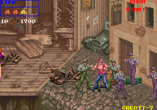 Growl (Arcade) screenshot: Typical fight