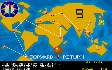 Buster Bros. (Arcade) screenshot: World map