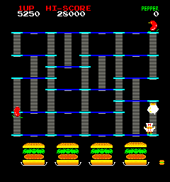 BurgerTime (Arcade) screenshot: Level completed!