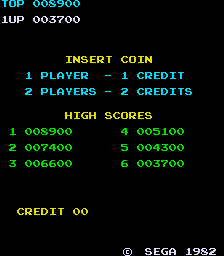 Zaxxon (Arcade) screenshot: Main menu