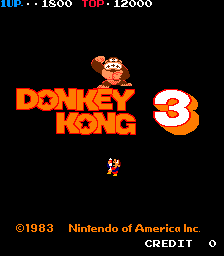 Donkey Kong 3 (Arcade) screenshot: Title screen