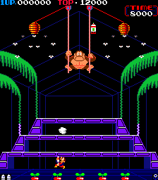 Donkey Kong 3 (Arcade) screenshot: First level
