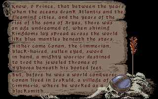 Conan: The Cimmerian (Amiga) screenshot: Introduction