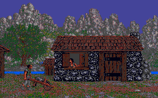Conan: The Cimmerian (Amiga) screenshot: Intro - Conan's peaceful life...