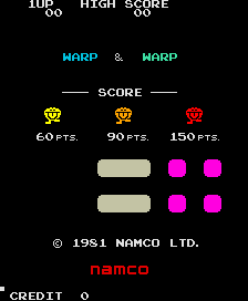 Warp Warp (Arcade) screenshot: Title screen