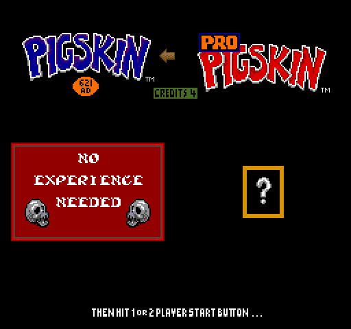 Pigskin 621 AD (Arcade) screenshot: Normal or Pro?