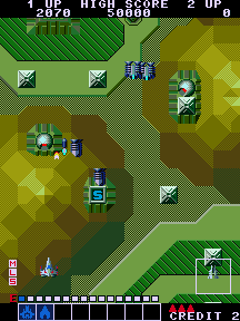 Alpha Mission (Arcade) screenshot: Other enemies types
