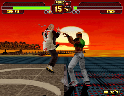 Dead or Alive (Arcade) screenshot: Jump kick