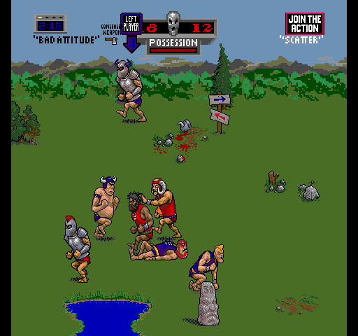 Pigskin 621 AD (Arcade) screenshot: Big Brawl.