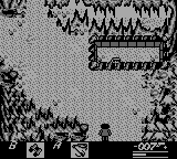 James Bond 007 (Game Boy) screenshot: Caves inside the mountains, note the hidden soldier