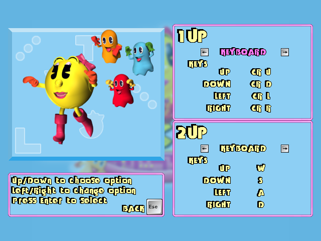 Ms. Pac-Man: Quest for the Golden Maze (Windows) screenshot: Control description
