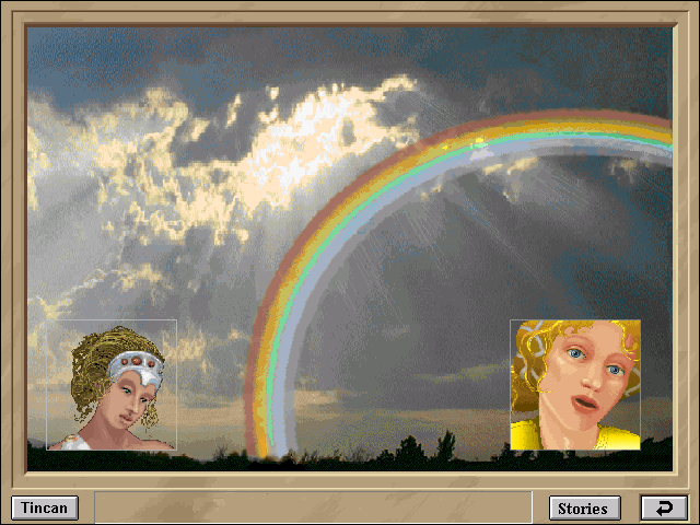 3001: A Reading & Math Odyssey (Windows 3.x) screenshot: Iris and Aphrodite