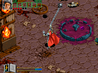 Wizard Fire (Arcade) screenshot: Chain weapon throw