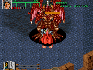 Wizard Fire (Arcade) screenshot: Face to face with the dragon