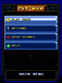 Pac-Man (Android) screenshot: Main menu