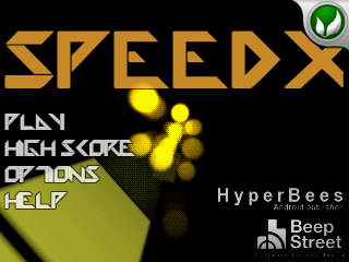 Speedx 3D (Android) screenshot: Title screen