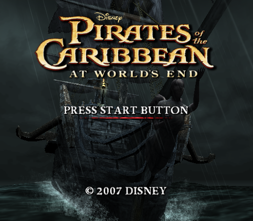 Disney Pirates of the Caribbean: At World's End (PlayStation 2) screenshot: Title screen.