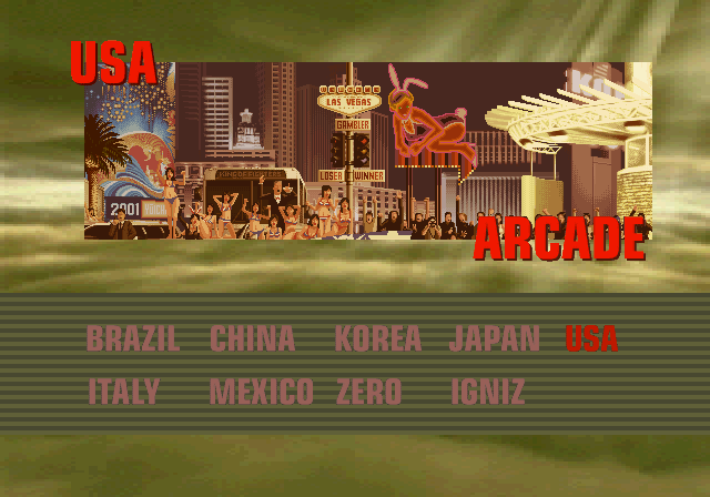 The King of Fighters 2001 (PlayStation 2) screenshot: Choosing a stage (Practice and Team/Single Versus Modes only).