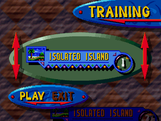 Knuckles' Chaotix (SEGA 32X) screenshot: There is a training mode available.