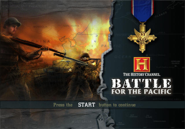 The History Channel: Battle for the Pacific (PlayStation 2) screenshot: Title screen.