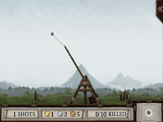 Crush the Castle (Android) screenshot: Trebuchet in action