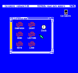 1552 Tenka Tairan (TurboGrafx CD) screenshot: The main menu is weird. Note the mouse support