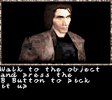 Alone in the Dark: The New Nightmare (Game Boy Color) screenshot: Occasionally, Carnby explains a part of the controls.