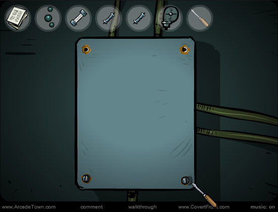 Covert Front: Episode Two - Station on the Horizon (Browser) screenshot: Using a screw driver to open a control box.