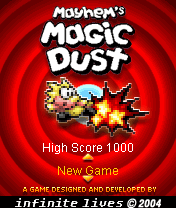 Mayhem's Magic Dust (J2ME) screenshot: Main menu
