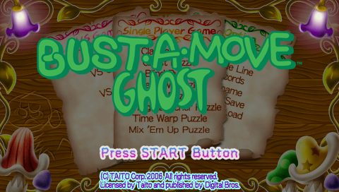 Bust-a-Move Deluxe (PSP) screenshot: Bust-a-Move Ghost title screen