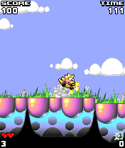 Mayhem's Magic Dust (J2ME) screenshot: Jumping on an enemy's head to kill it