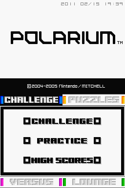 Polarium (Nintendo DS) screenshot: Main Menu