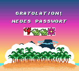 Das Geheimnis der Happy Hippo-Insel (Game Boy Color) screenshot: Password screen