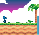 Das Geheimnis der Happy Hippo-Insel (Game Boy Color) screenshot: The first beach level