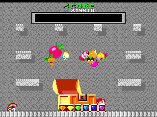 Rainbow Islands (TurboGrafx CD) screenshot: Lots of treasure after having defeated the boss