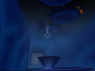 Disney's Atlantis: The Lost Empire (PlayStation) screenshot: Audrey shooting stalactites to create a bridge.