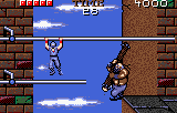 Ninja Gaiden (Lynx) screenshot: Ryu is safe, where the big man can't reach him