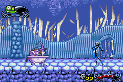 Tim Burton's The Nightmare Before Christmas: The Pumpkin King (Game Boy Advance) screenshot: Henchmen in a bathtub